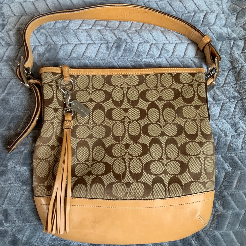 Coach Signature Crossbody Bag Beige